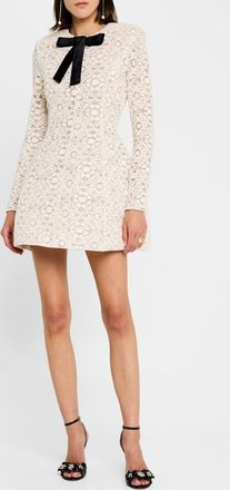 Bronx and Banco Courtney Blanc Bow-Front Lace Mini Dress