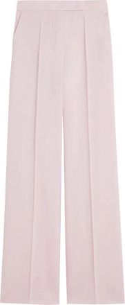 Max Mara Wollen broek met mohair en zijde - Dames - Wijde Broeken - Roze - S - Wol - Broeken