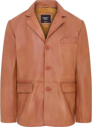 Infinity Leather Italiaans leren blazerjack met 3 knopen voor heren - Fauske
