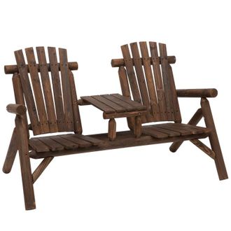 OUTSUNNY Adirondack style Garden Bench - Carbonised | TJ Hughes