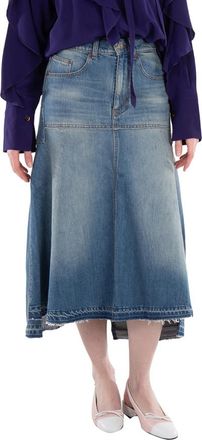 Victoria Beckham Patched Denim Skirt, Brand Size 6 (US Size 2)