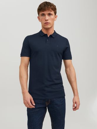 Jack & Jones Poloshirt JACK & JONES BASIC POLO, Herren, Gr. XXL, blau (navy blazer), Piqu&eacute;, Obermaterial: 100% Baumwolle, schmal h&uuml;ftbedeckend, Rundhals, B&uuml;ndchen,