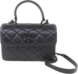 Chanel Pre-owned Vintage Schoudertas - Dames - Vintage Handtas - Zwart - ONE Size - Leer - Vintage