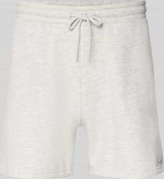 Review Shorts mit Ges&auml;&szlig;tasche und Logo-Stitching in Hellgrau Melange, Gr&ouml;&szlig;e XXL