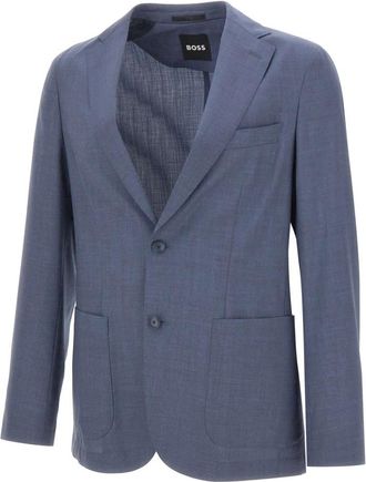 HUGO BOSS Jassen Blauw - Heren - Blazers - Blauw - XS - Wol - Jassen