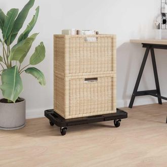 vidaXL Soportes Con Ruedas 2 Uds Polipropileno Negro 58x38x12 Cm Vidaxl