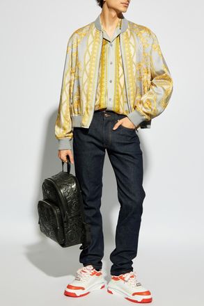 Versace Tapered Leg Jeans, Mens, Navy Blue