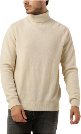 Anerkjendt Off-White Lambswool Roll Neck Sweater - Heren - Coltruien - Beige - M - Wol - Truien & Vesten