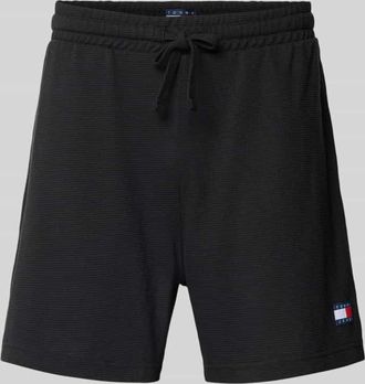 Tommy Jeans Regular Fit Sweatshorts aus Baumwoll-Mix in Black, Gr&ouml;&szlig;e XXL