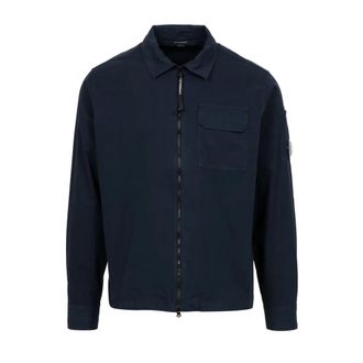 C.P. Company C.P. Company - Camisa Azul de Algod&oacute;n con Cremallera Completa - Shirts - Hombre - Azul - M