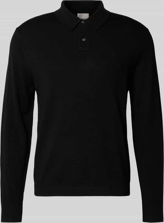 Calvin Klein Strickpullover mit Polokragen in Black, Größe XXL