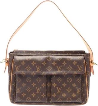 Louis Vuitton Pre-owned Vintage Monogram Shoulder Bag - Dames - Vintage Schoudertas - Bruin - ONE Size - Leer - Vintage