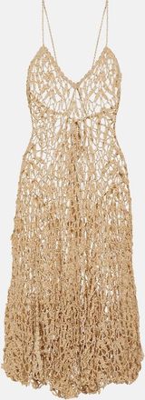 Anna Kosturova Halterneck crochet midi dress