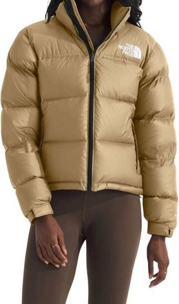 The North Face Retro Nuptse Jacket In Khaki Stone