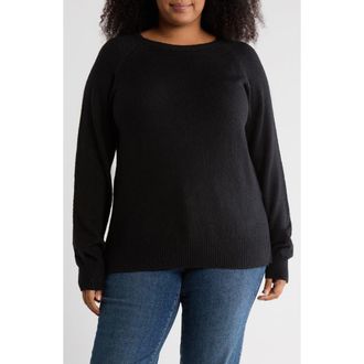 Caslon Raglan Sleeve Sweater in Black at Nordstrom Rack, Size 1X