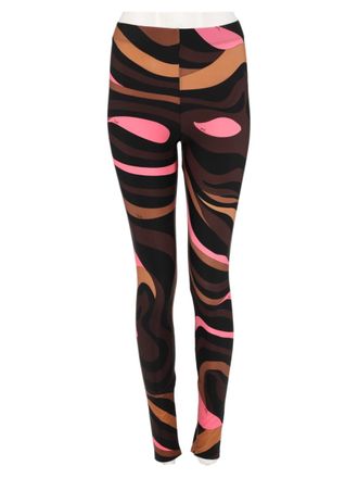 Pucci Brown Fitted Abstract Swirl Leggings