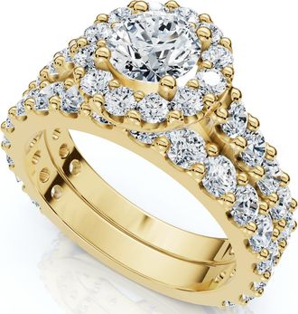 Pompeii3 2Ct Diamond Engagement Wedding Engagement Ring Set 10k Gold Lab Grown