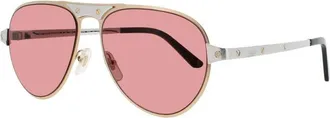 Cartier Mens Gold Tone Rectangular Sunglasses CT0533S004