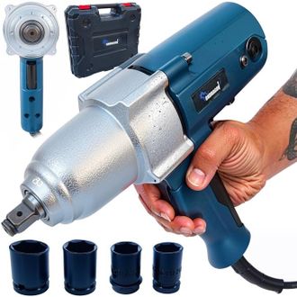 OEM Llave De Impacto El&eacute;ctrica De 2200 W, 1/2, 800 Nm, 4 Vasos De 18, 19, 21 Y 22 Mm + Malet&iacute;n