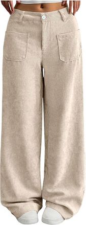 Generic Corduroy Trousers Womens Fleece Lined Joggers Womens Sport Jogger Sweatpants Winter Tracksuit Bottoms Jogging Pants Sweatpant for Women Wide Leg Jogge