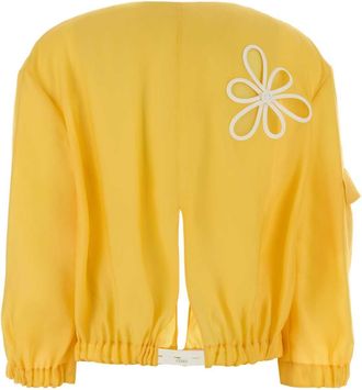 Fendi Womens Silky Jacket Yellow Cupro Silk
