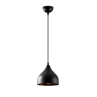 Wonderlamp L&aacute;mpara colgante negro con pantalla de metal en relieve
