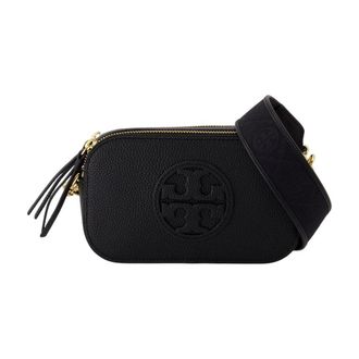 Tory Burch Womens Miller Mini Crossbody Bag Black Cowhide