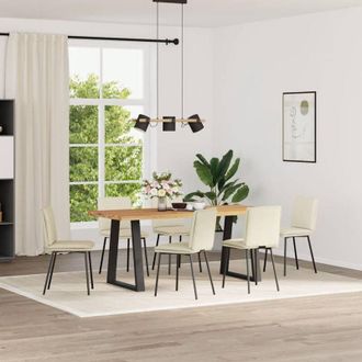 vidaXL Vidaxl - Sillas De Comedor 6 Unidades De Terciopelo Crema