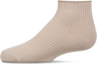 MeMoi Thin Ribbed Kids Anklet Sock in Latte at Nordstrom, Size 6-12M