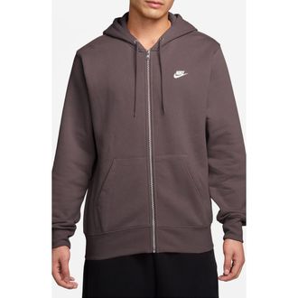 Nike Club Fleece Zip Hoodie in Tattoo/White at Nordstrom Rack, Size Xx-Large