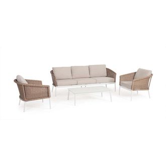 Decorspace Salotto con poltrone e tavolino Oceana struttura in alluminio per veranda e giardino