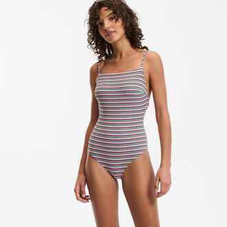 La Redoute Collections Badpak, gestreept, van platte tricot, Signature HELENA