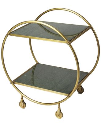 Butler Specialty Company Orian Green Marble & Metal Serving Table