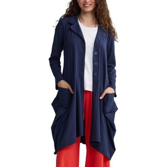 Luukaa D'Celli Liora Voluminous Jersey Jacket in Navy at Nordstrom, Size 16