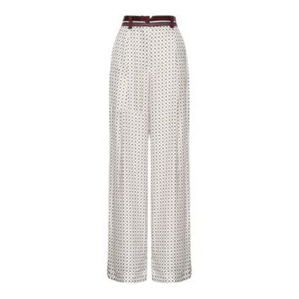 Pinko Wide Trousers, female, Multicolor, Size: XS Trousers with tie motif