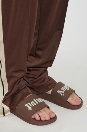 Palm Angels Slides With Logo, Mens, Brown