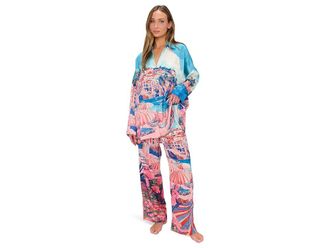 Show me your Mumu Overslept Pj Set Womens Pajama Sets Oasis Beach Club Silky : XS, Polyester/Spandex