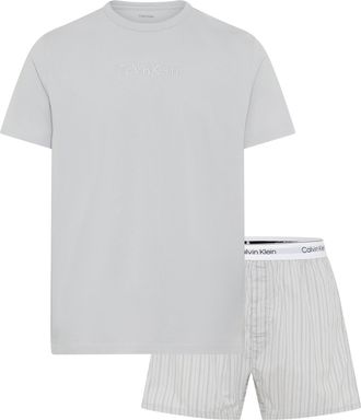 Calvin Klein Underwear Shorty, Herren, Gr. XL (54), grau, Jersey, Obermaterial: 100% Baumwolle, CALVIN KLEIN UNDERWEAR, gestreift, unifarben, Basic ca. Mitte Oberschenkel, R