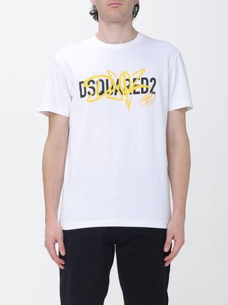 Dsquared2 T-shirt slim fit in cotone con logo stampato a contrasto