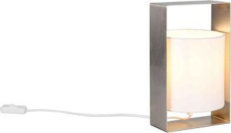 Trio Lampada da tavolo, metallo e tessuto, nichel opaco, H 27 cm, Pail