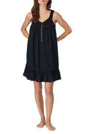 Eileen West Cotton Lawn Nightgown in Black at Nordstrom, Size X-Small