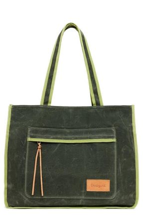 Desigual Canvas Shopping Bag in Khaki at Nordstrom
