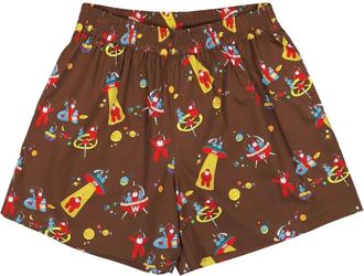Walter Van Beirendonck Shorts con stampa - Marrone