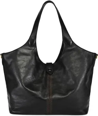 OLD TREND Marigold Genuine Leather Spacious Refined Carryall Tote in Black at Nordstrom