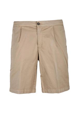 Devore Incipit Tailored Beige Bermuda Shorts with Silk