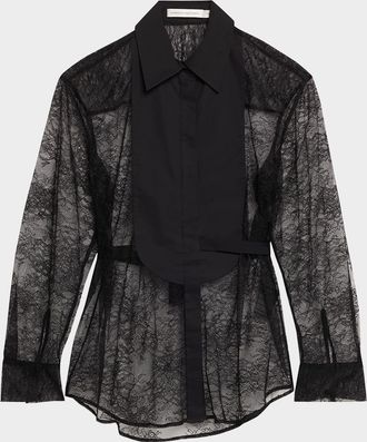 CHRISTOPHER ESBER Lace Tuxedo Shirt