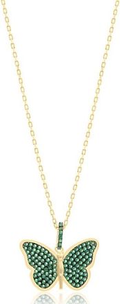SHYMI Pav&eacute; Butterfly Pendant Necklace in Gold/Green at Nordstrom
