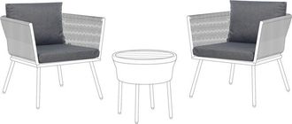 Beliani Beliani - Conjunto De Fundas De Coj&iacute;n Para Exterior Cojines De Asiento Y Respaldo Gris Gargano