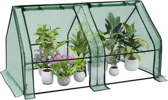 Woltu Invernadero De Jard&iacute;n Terraza 180x90x90cm Tipo Caseta Tubo De Acero Vivero Casero Con 2 Ventanas Para Cultivo Plantas Flores Tomates Verde - Woltu