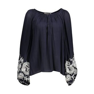 Kocca Dames, Blouses & Shirts, Blauw, Maat: XS Viscose
